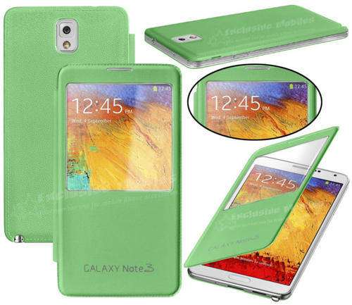 Samsung Galaxy Note 3 N9000 S View Flip Case GREEN